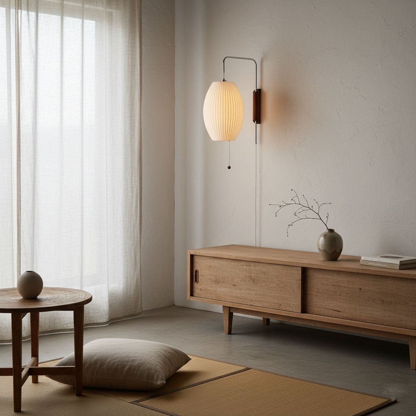 Kyntaroc | Retro Geribbelde Silhouet Zwevende Bol Wandlamp