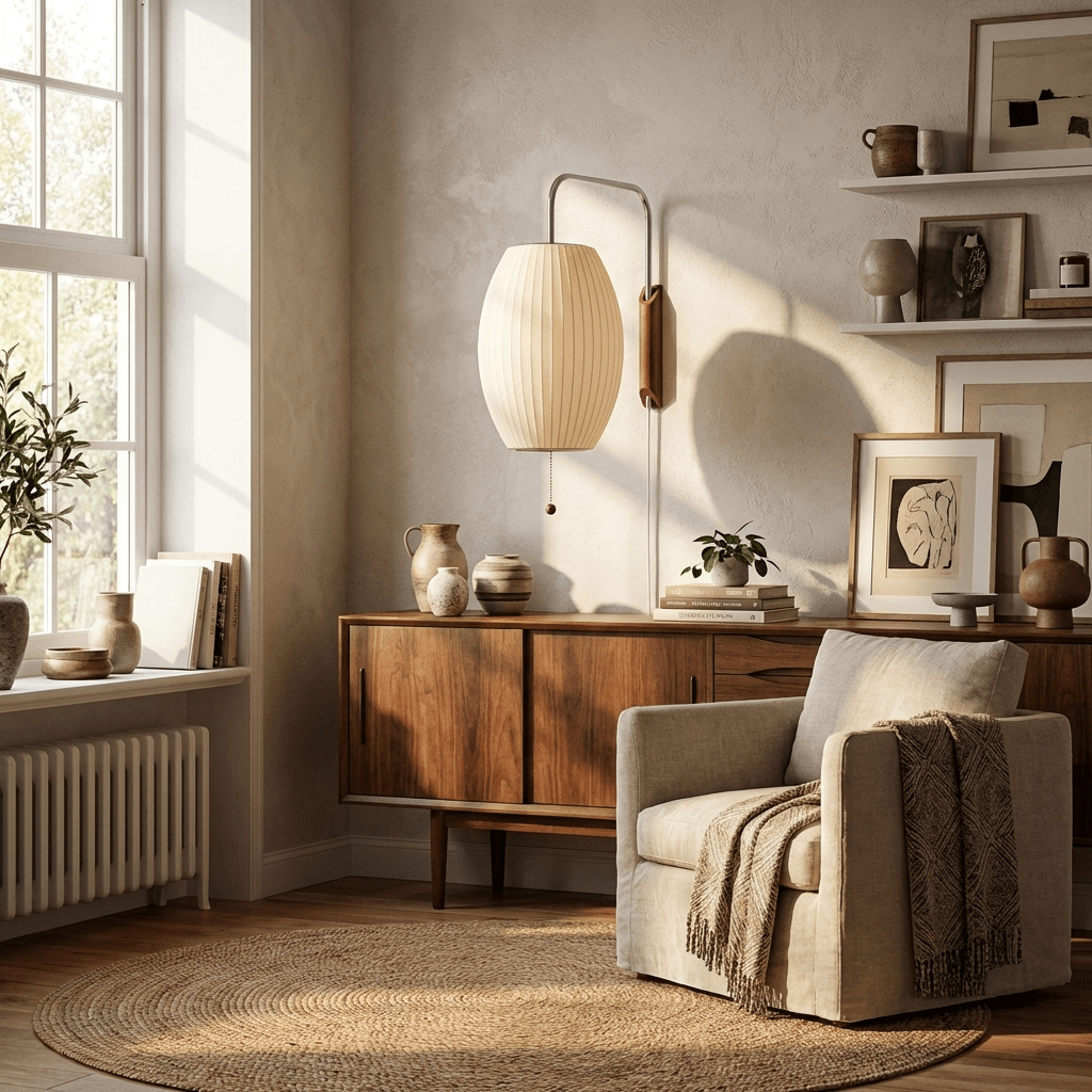 Kyntaroc | Retro Geribbelde Silhouet Zwevende Bol Wandlamp