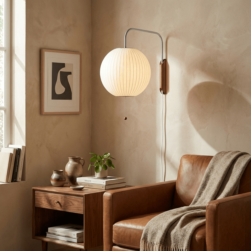 Kyntaroc | Retro Geribbelde Silhouet Zwevende Bol Wandlamp