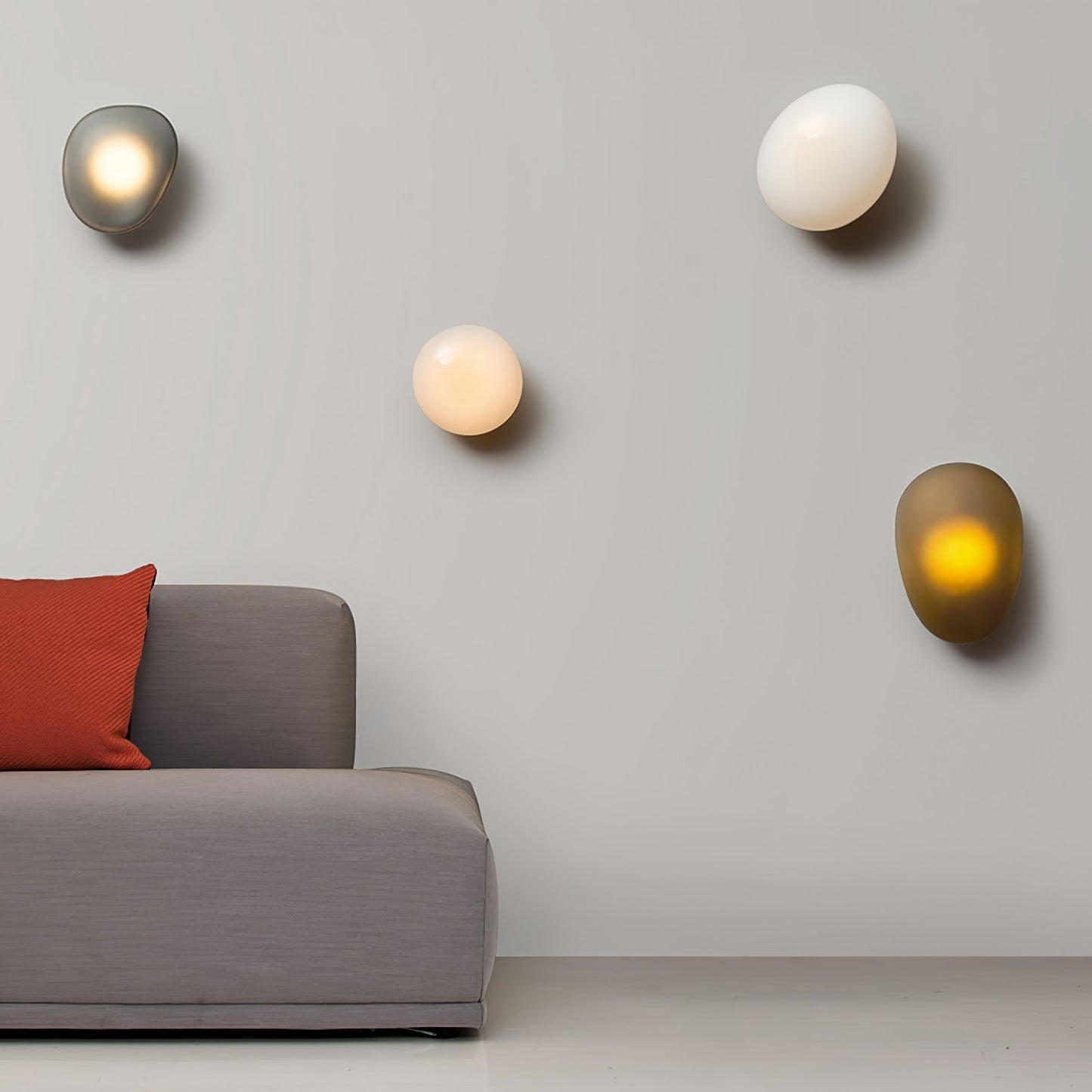 Caldrion | Met de Hand Geblazen Glazen Kiezel Wandlamp