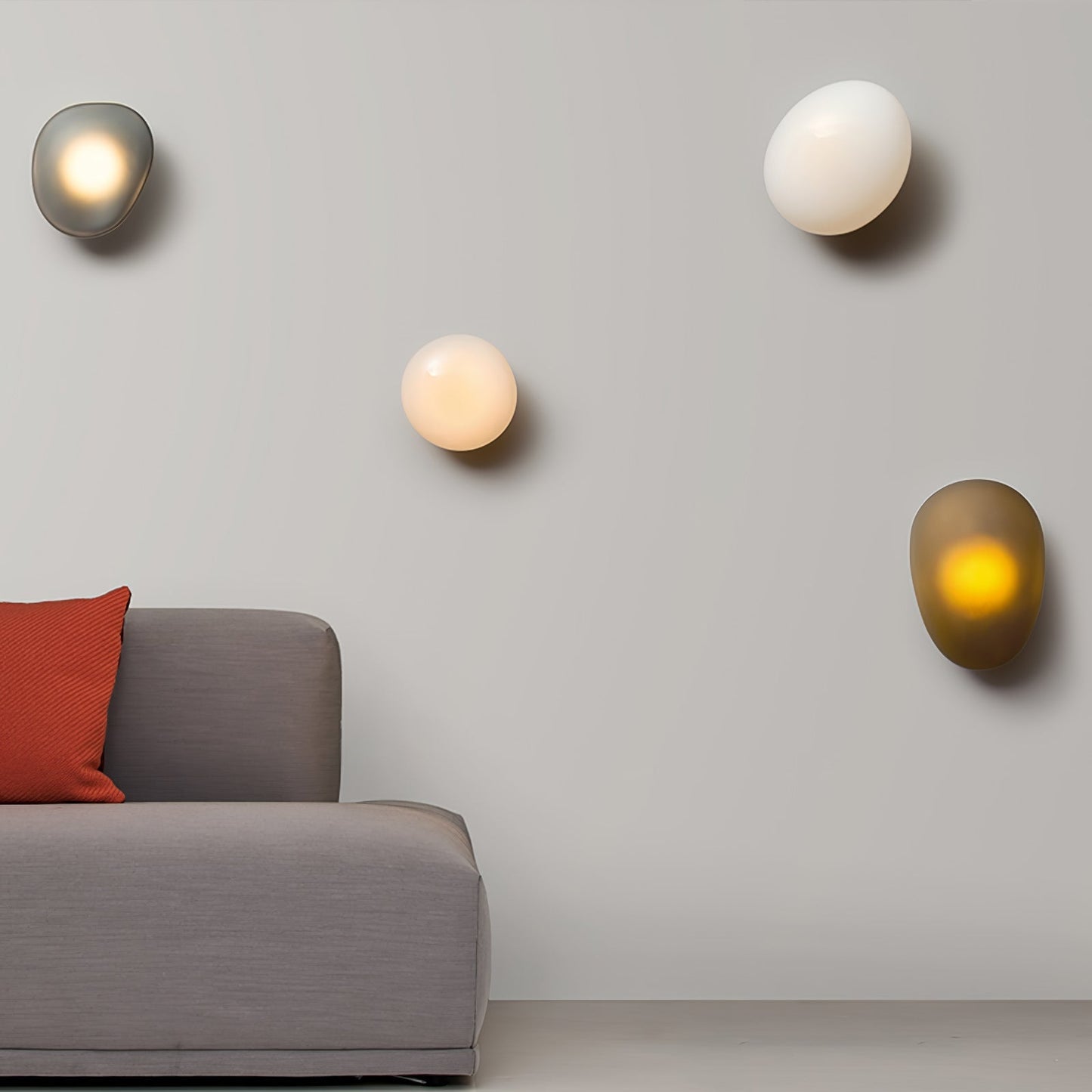 Caldrion | Met de Hand Geblazen Glazen Kiezel Wandlamp