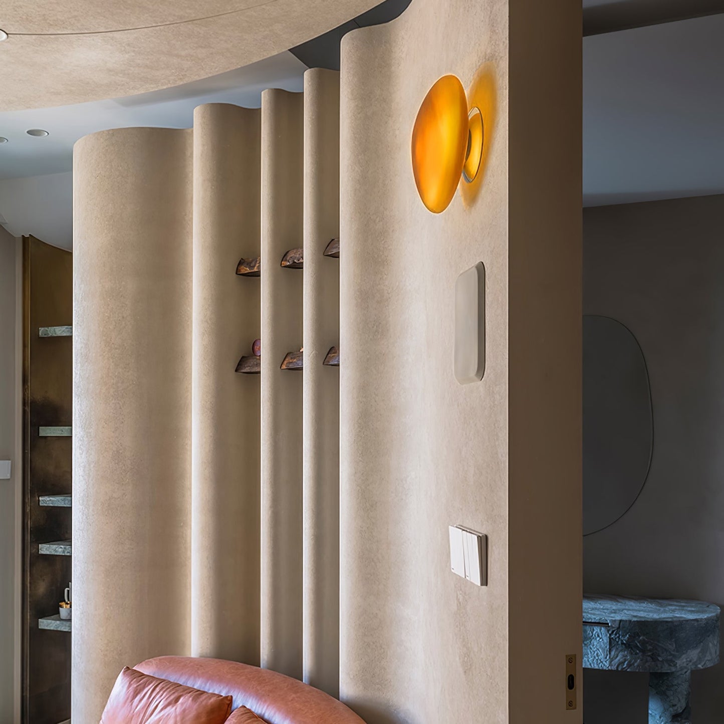 Caldrion | Met de Hand Geblazen Glazen Kiezel Wandlamp