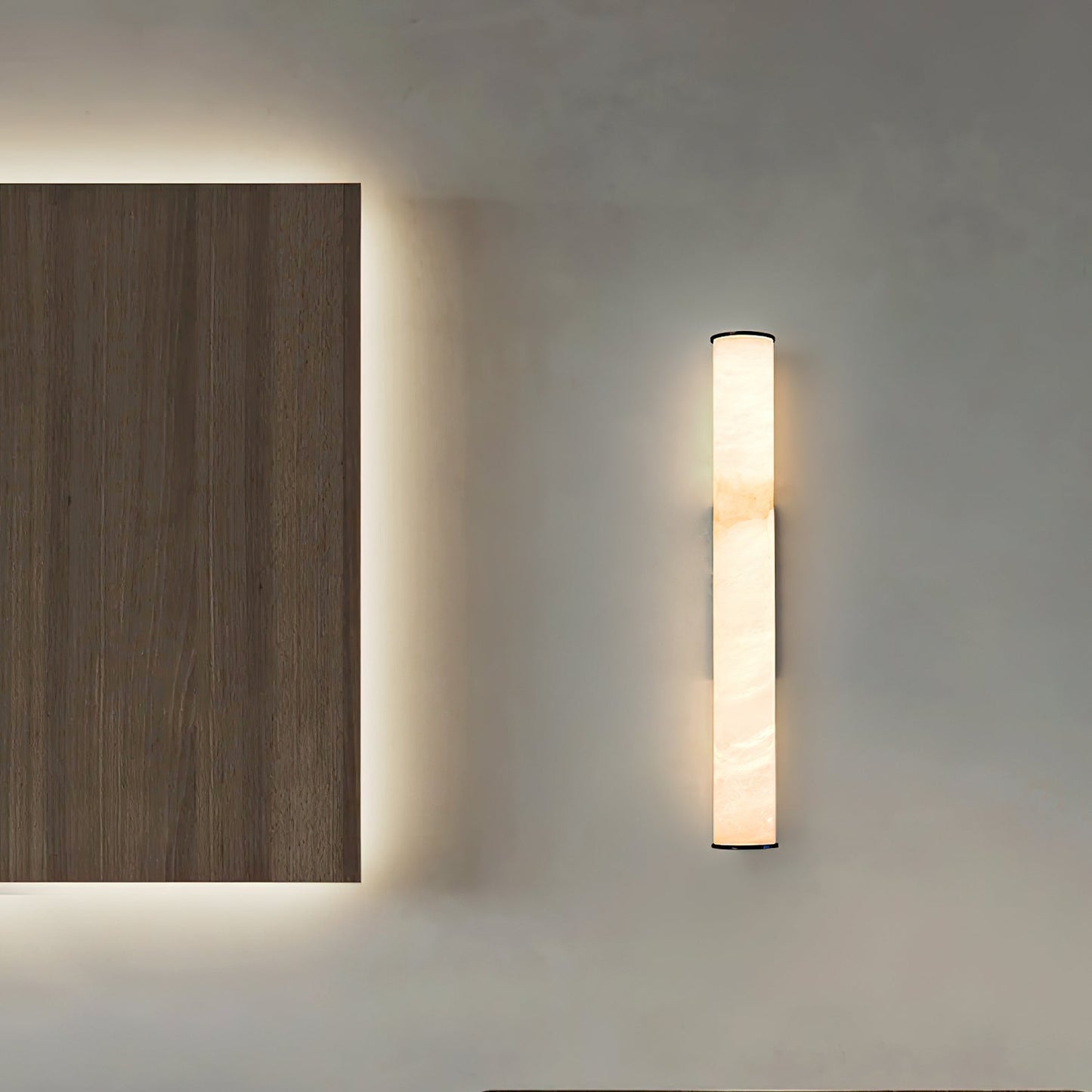 Aristhos | Minimalistische Lineaire Alabaster en Messing Wandlamp