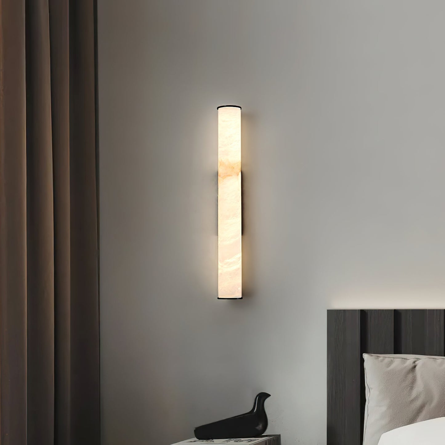 Aristhos | Minimalistische Lineaire Alabaster en Messing Wandlamp