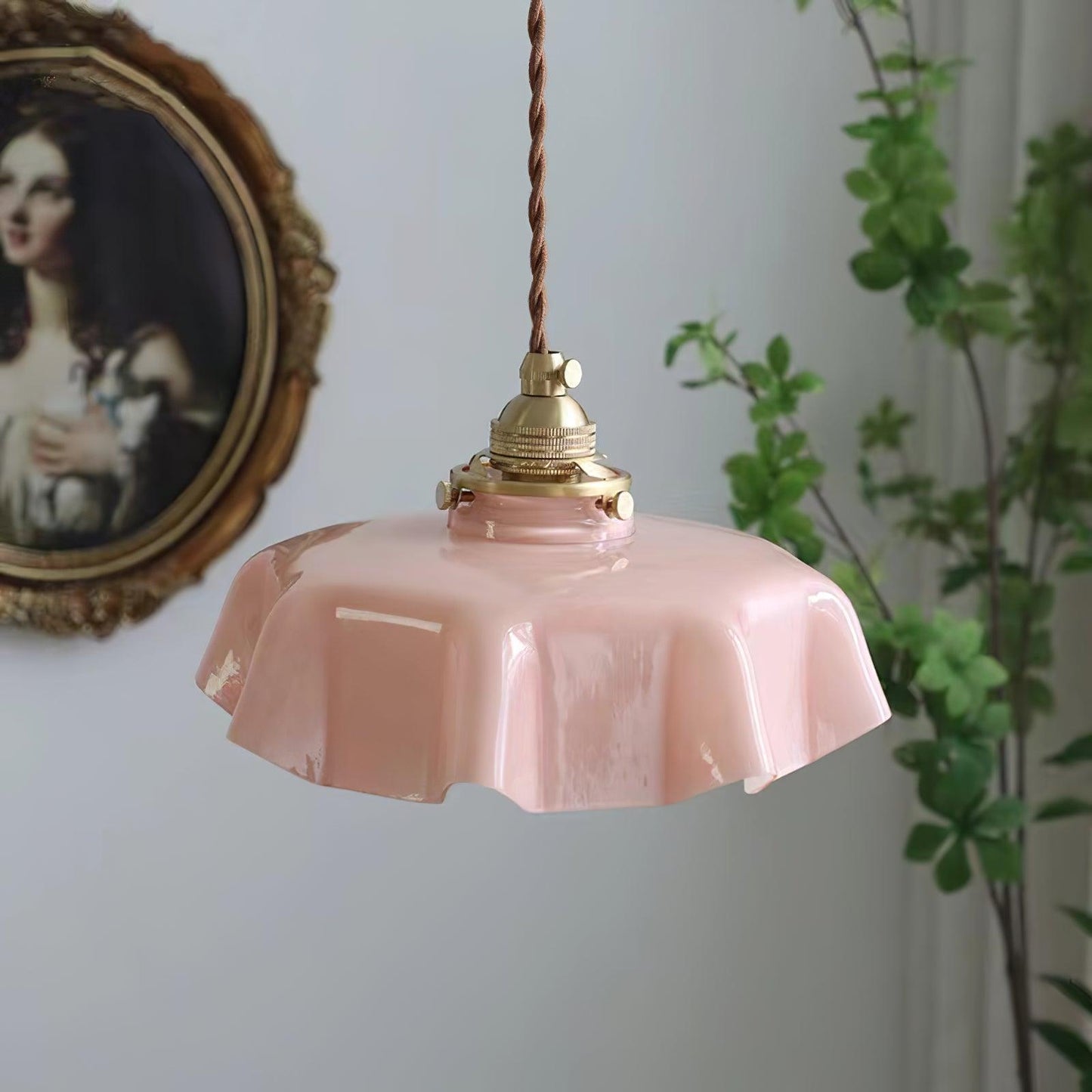Kelvarna | Vintage Geplooide Glazen Fluted Hanglamp