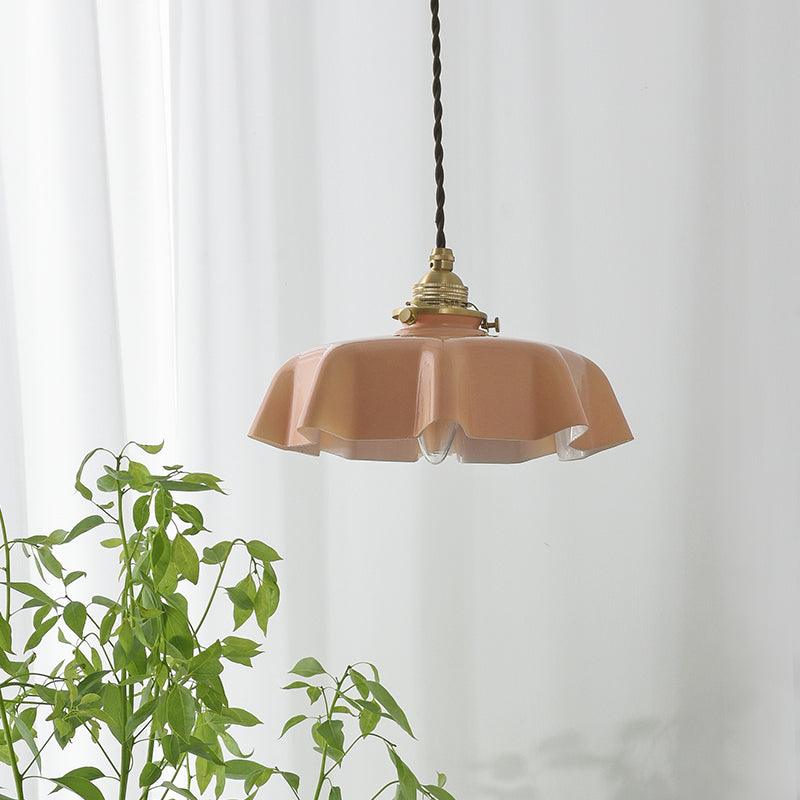 Kelvarna | Vintage Geplooide Glazen Fluted Hanglamp