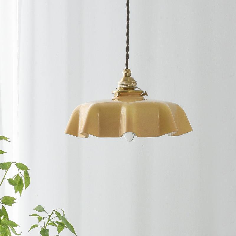 Kelvarna | Vintage Geplooide Glazen Fluted Hanglamp