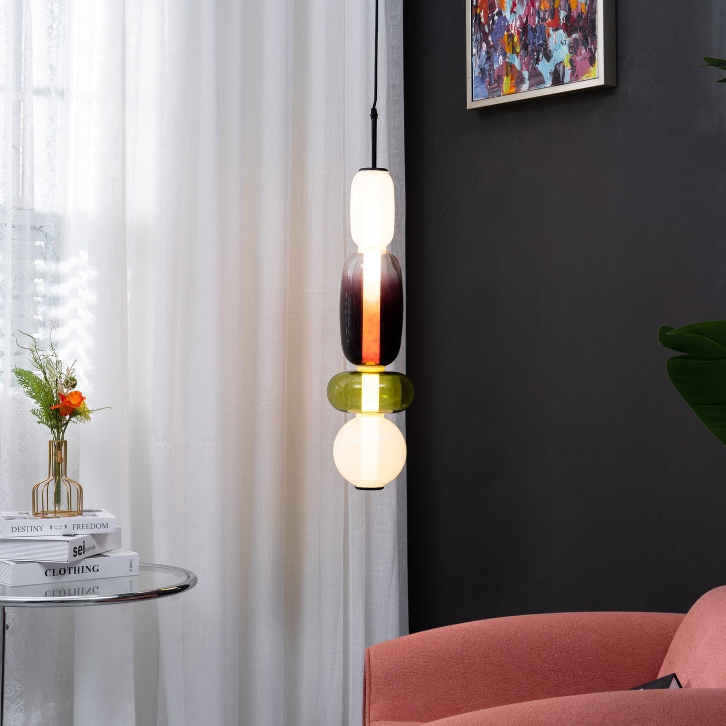 Nyxorise | Ambachtelijke Regenval Cluster Glazen Hanglamp