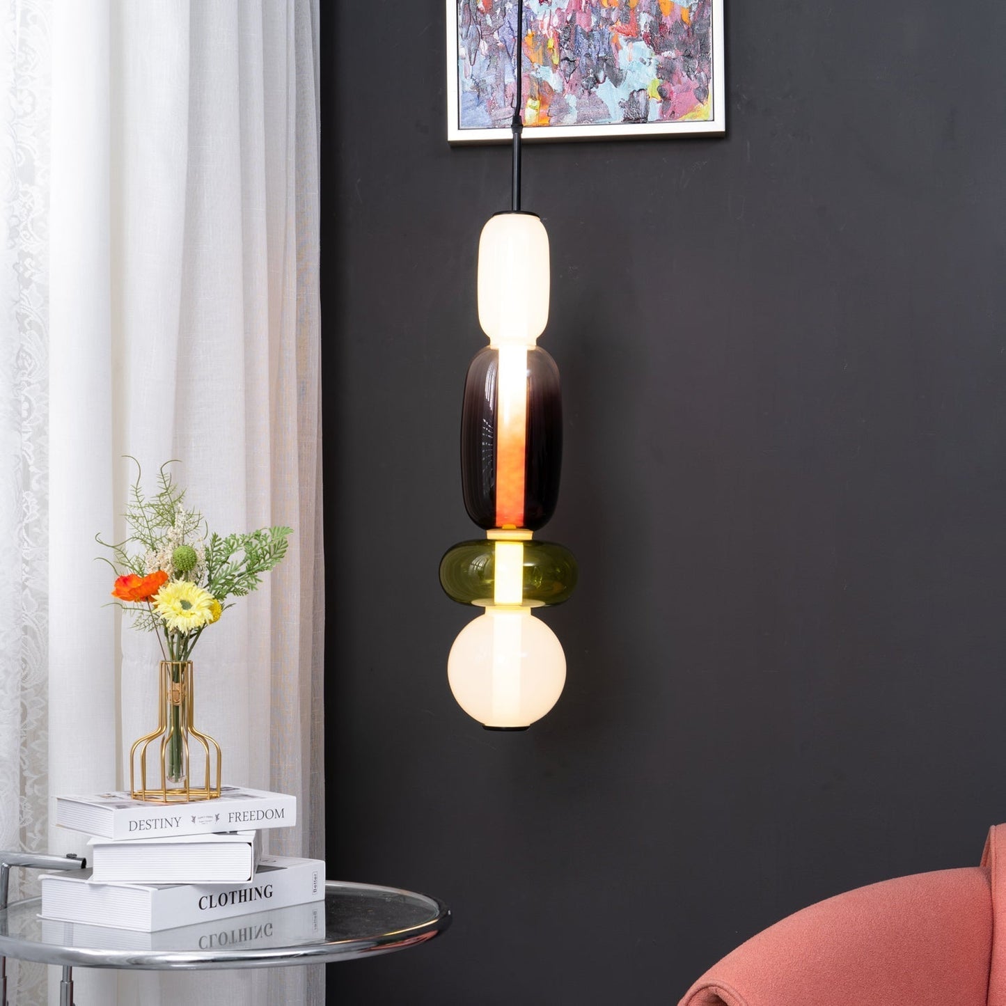 Nyxorise | Ambachtelijke Regenval Cluster Glazen Hanglamp