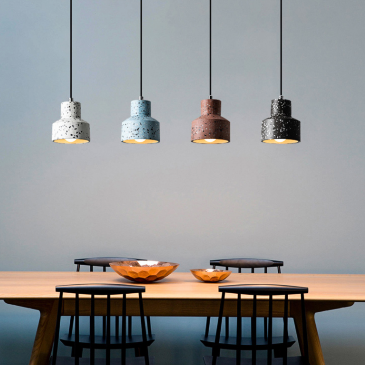 Thryvion | Gespetterde steenstructuur koepel hanglamp
