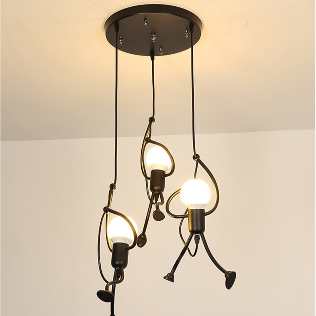 Kryntoch | Industriële Silhouet Menselijke Vorm Art Deco Plafondlamp