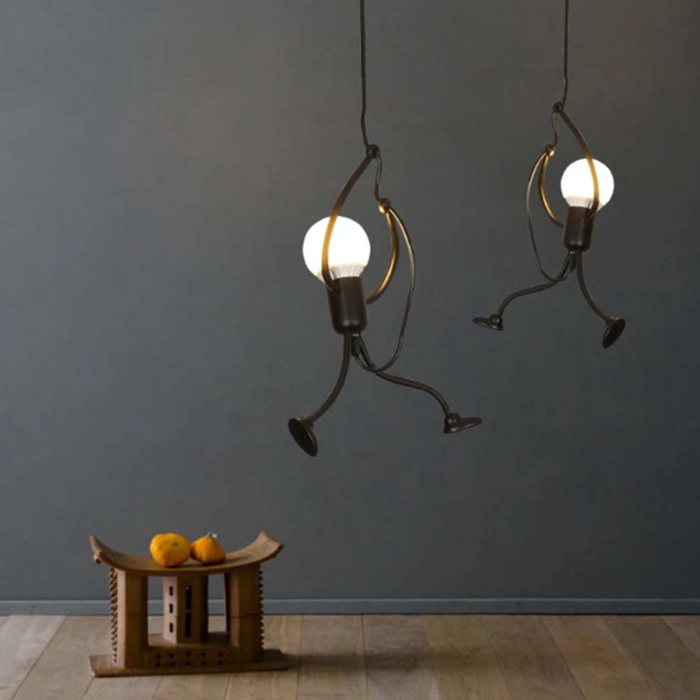 Kryntoch | Industriële Silhouet Menselijke Vorm Art Deco Plafondlamp