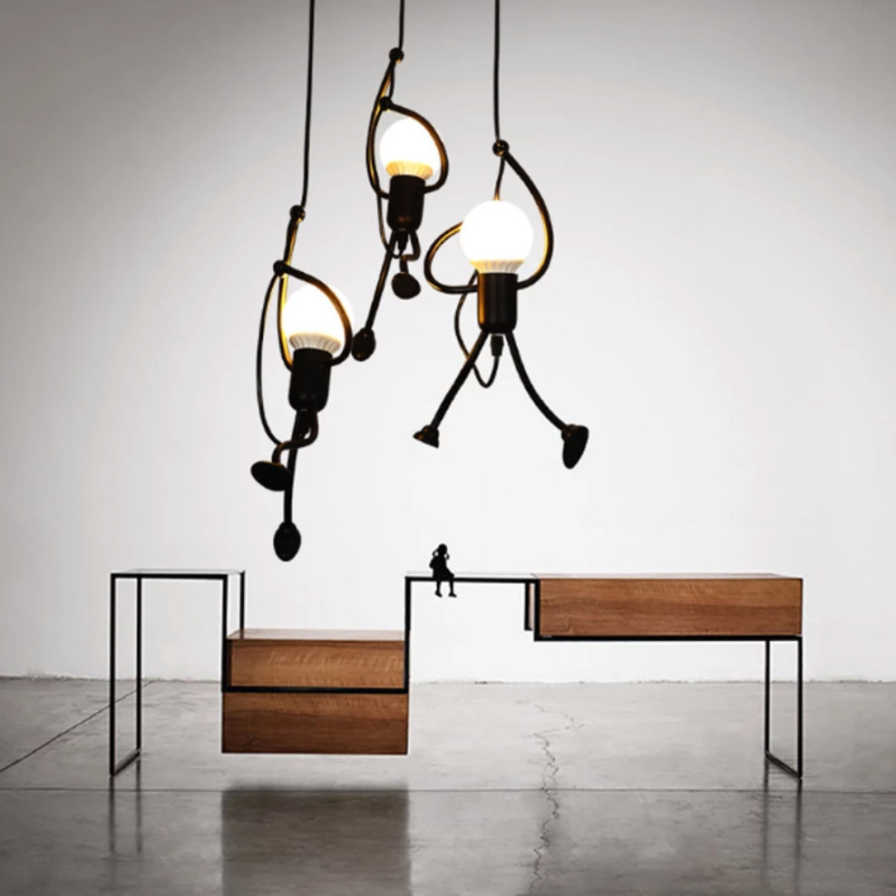 Kryntoch | Industriële Silhouet Menselijke Vorm Art Deco Plafondlamp