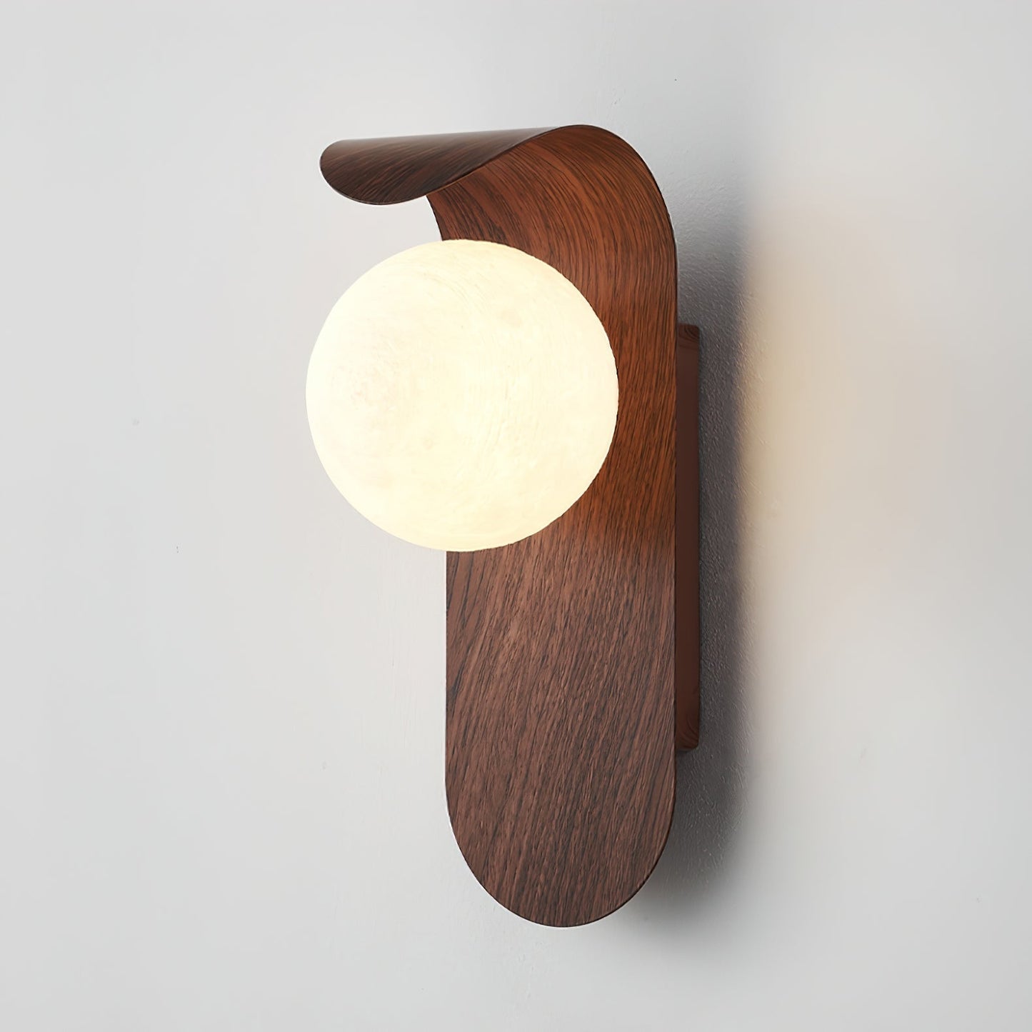 Lythose | Moderne Boog Houten Nerf Wandlamp met Bal Globe