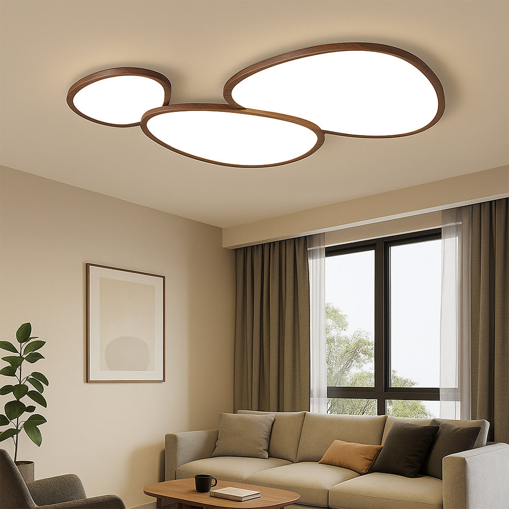 Vedra | Nordic Stijl Platte Houten Frame Plafondlamp