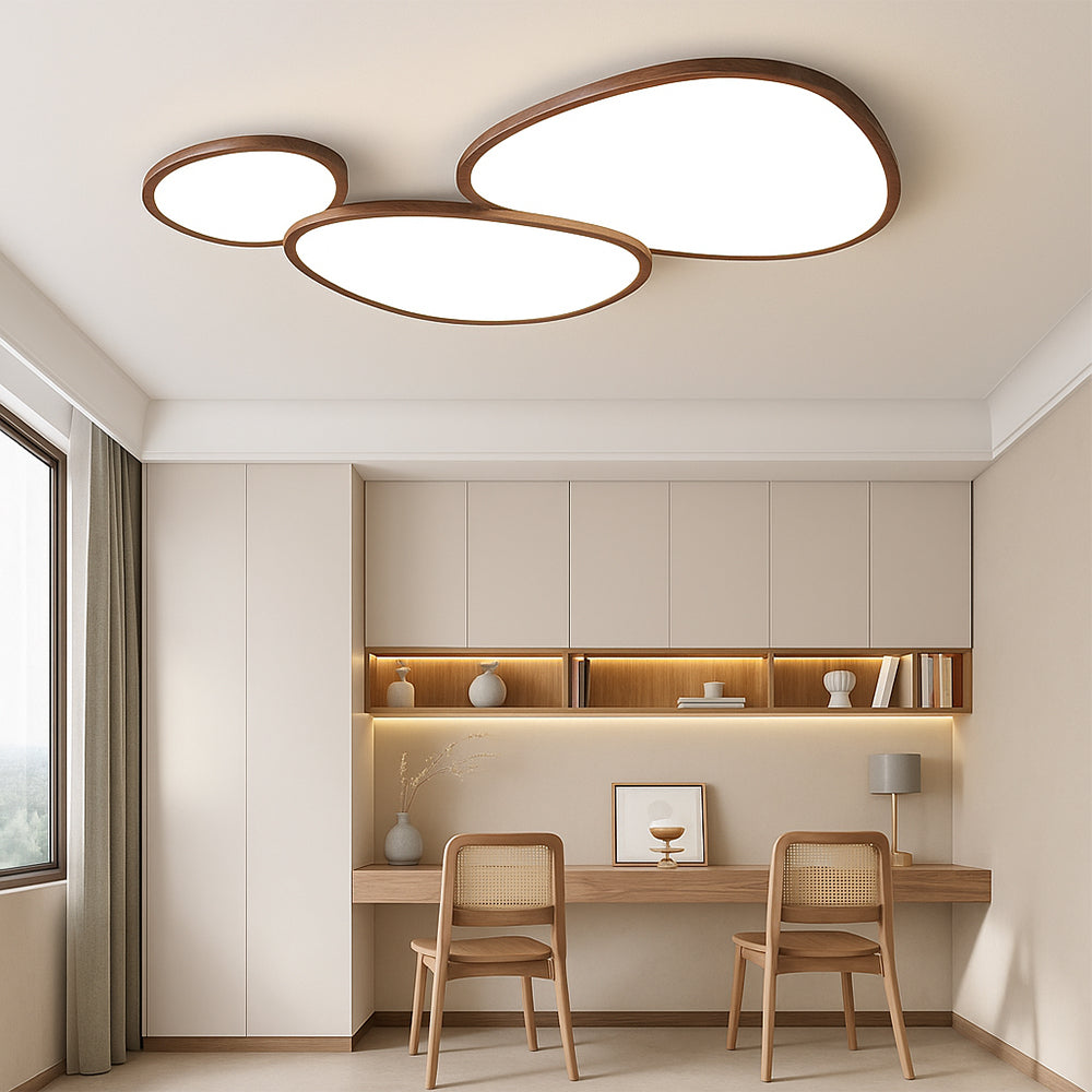 Vedra | Nordic Stijl Platte Houten Frame Plafondlamp