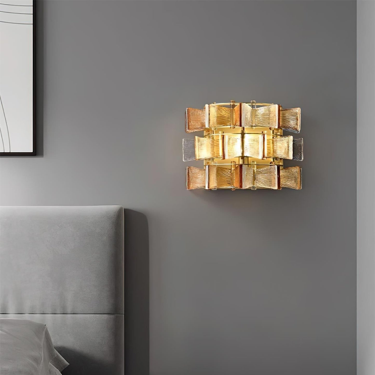 Luvidra | Lint Silhouet Geribbelde Glazen Architecturale Wandlamp