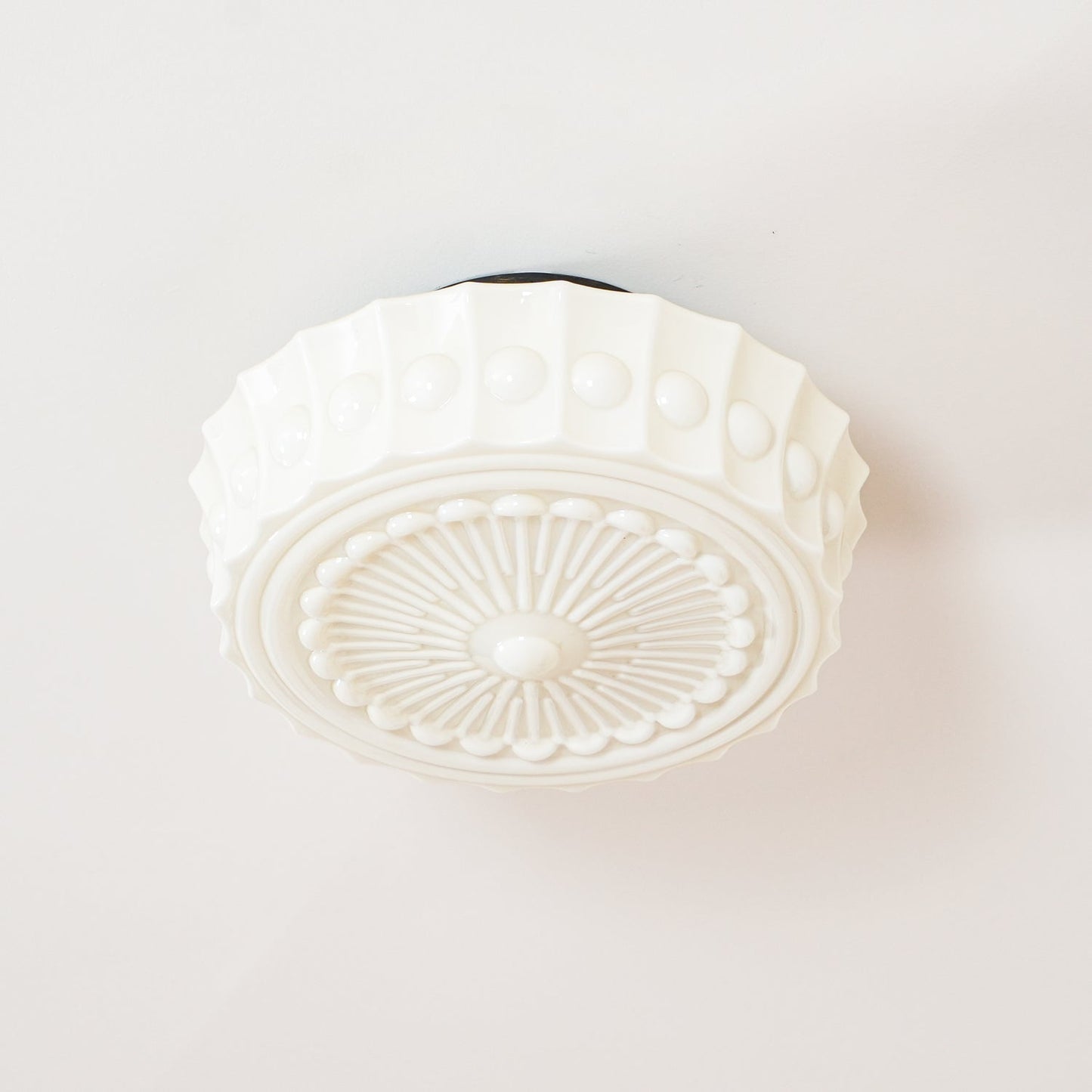 Solvendi | Minimalistische Geometrische Glazen Kom Semi Opbouw Plafondlamp
