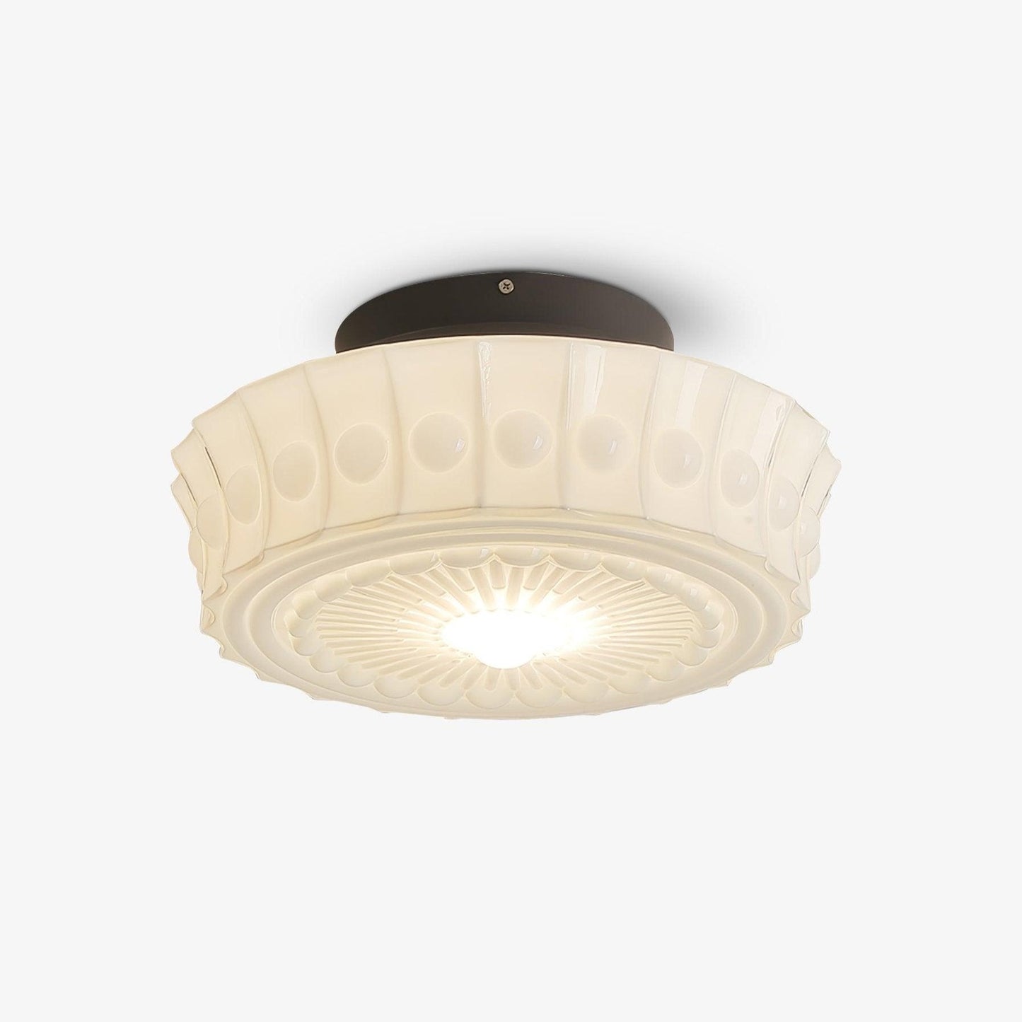 Solvendi | Minimalistische Geometrische Glazen Kom Semi Opbouw Plafondlamp