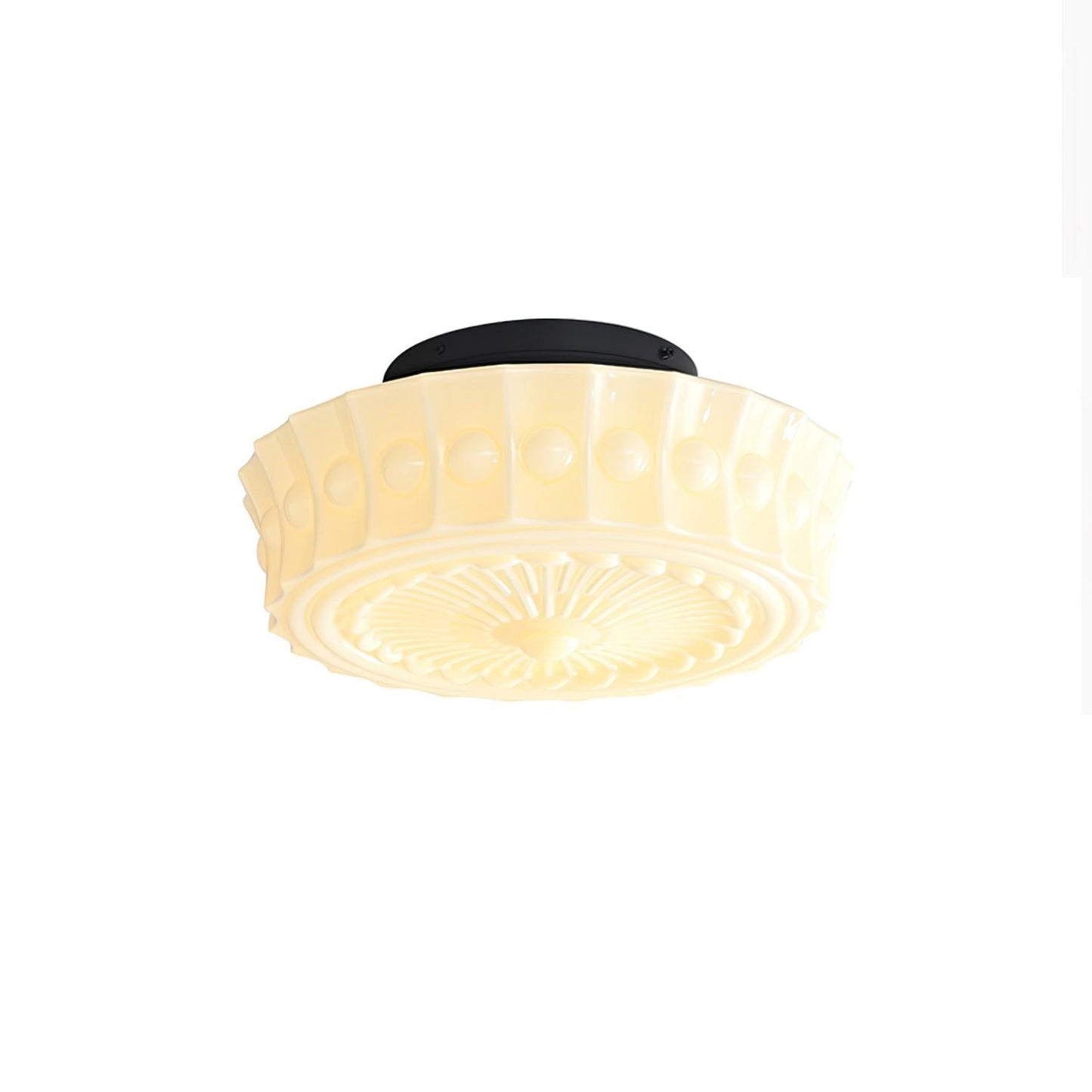 Solvendi | Minimalistische Geometrische Glazen Kom Semi Opbouw Plafondlamp