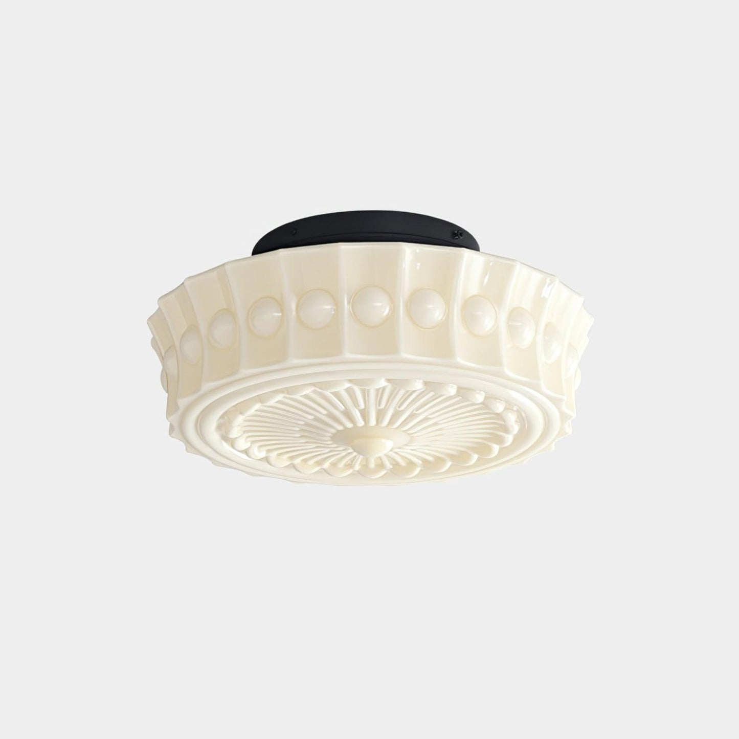 Solvendi | Minimalistische Geometrische Glazen Kom Semi Opbouw Plafondlamp
