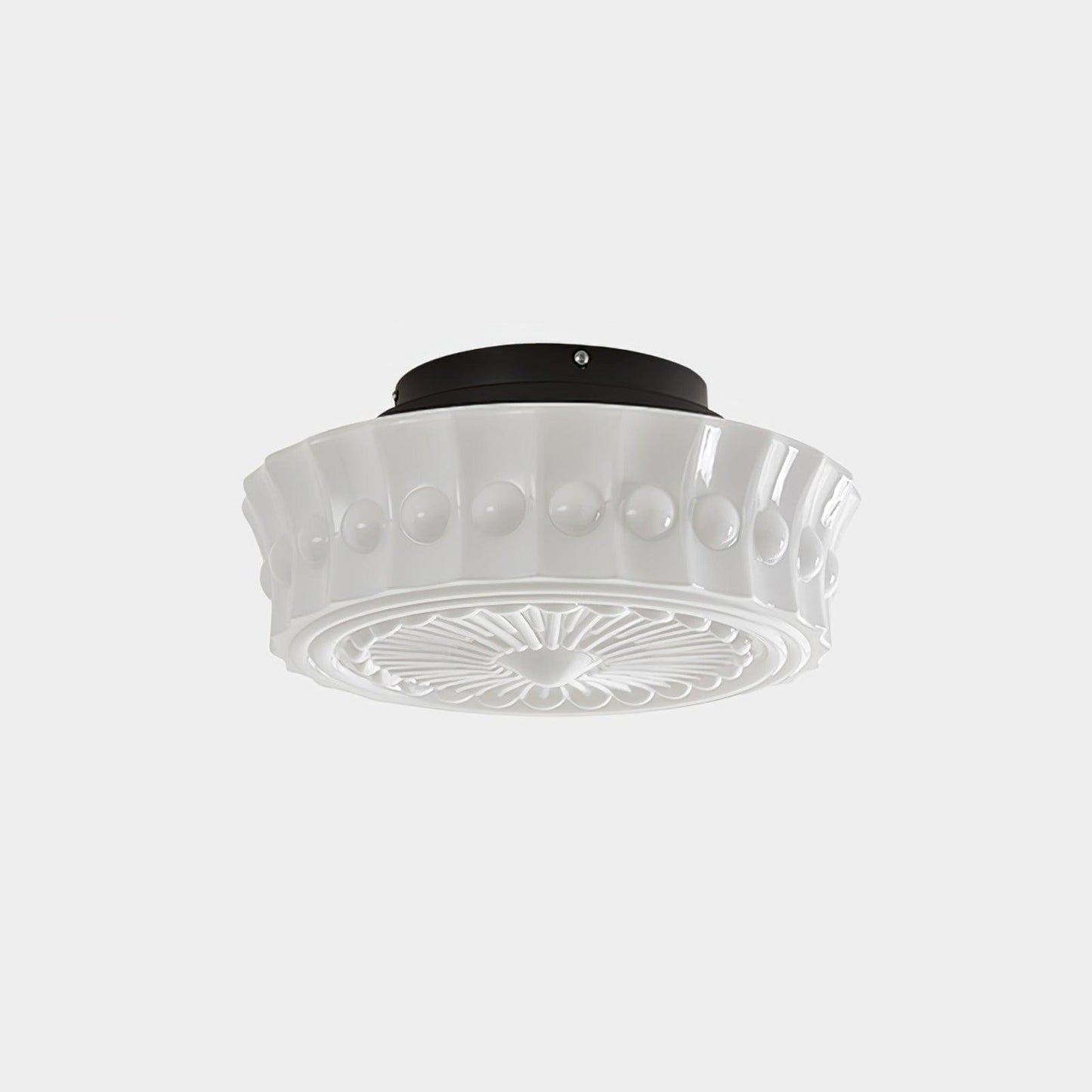 Solvendi | Minimalistische Geometrische Glazen Kom Semi Opbouw Plafondlamp