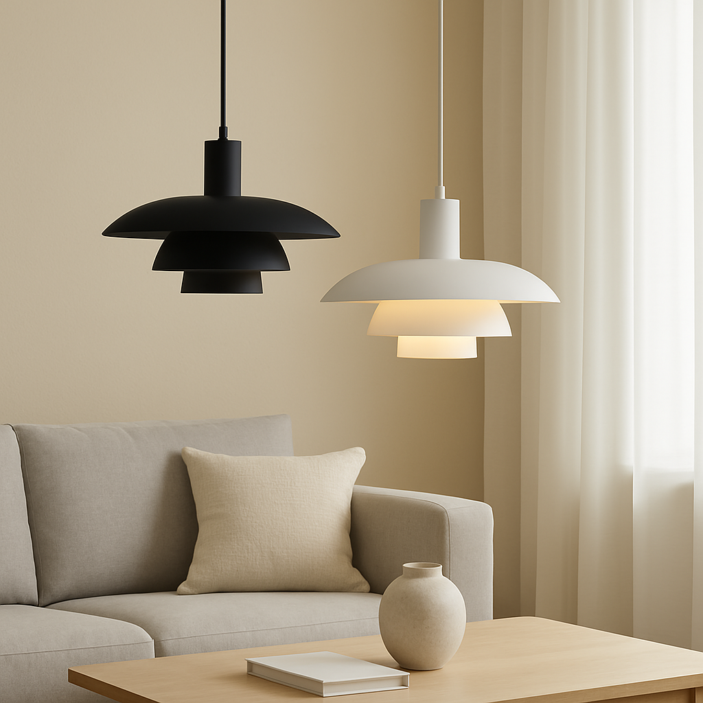 Dania | Minimalistische Deense Stijl Gelaagde Metalen Hanglamp