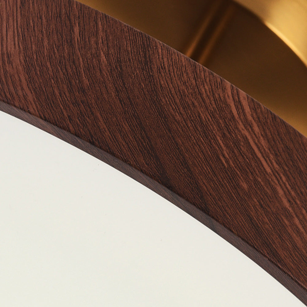 Sylva | Moderne Houtnerf Circulaire Semi-Plafondlamp