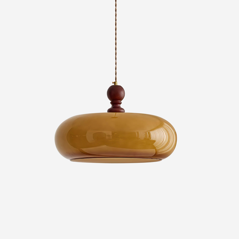 Valnord | Noordse Gebogen Amber Glazen Hanglamp