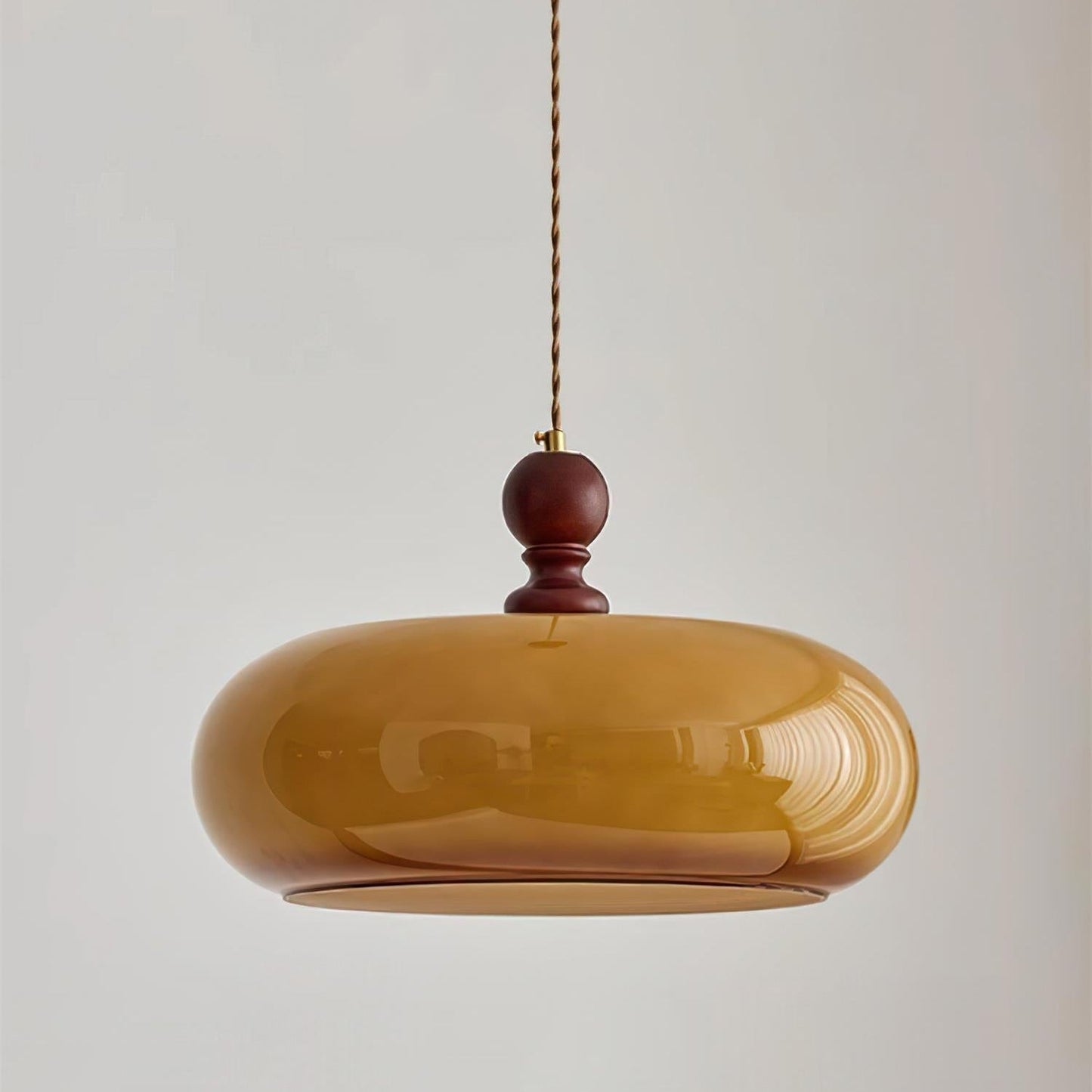 Valnord | Noordse Gebogen Amber Glazen Hanglamp