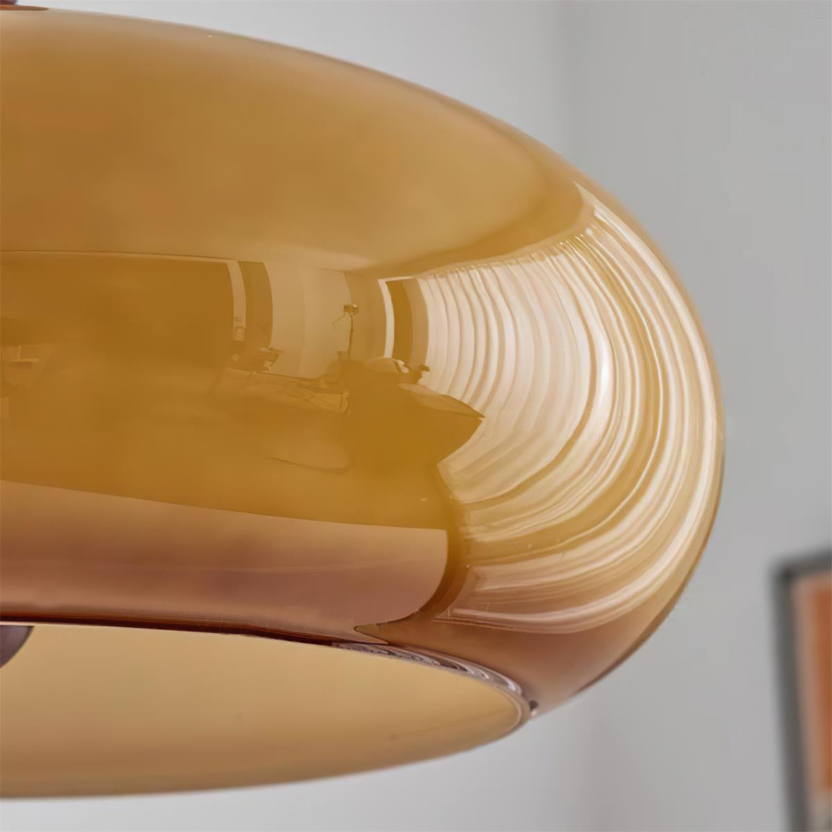 Valnord | Noordse Gebogen Amber Glazen Hanglamp