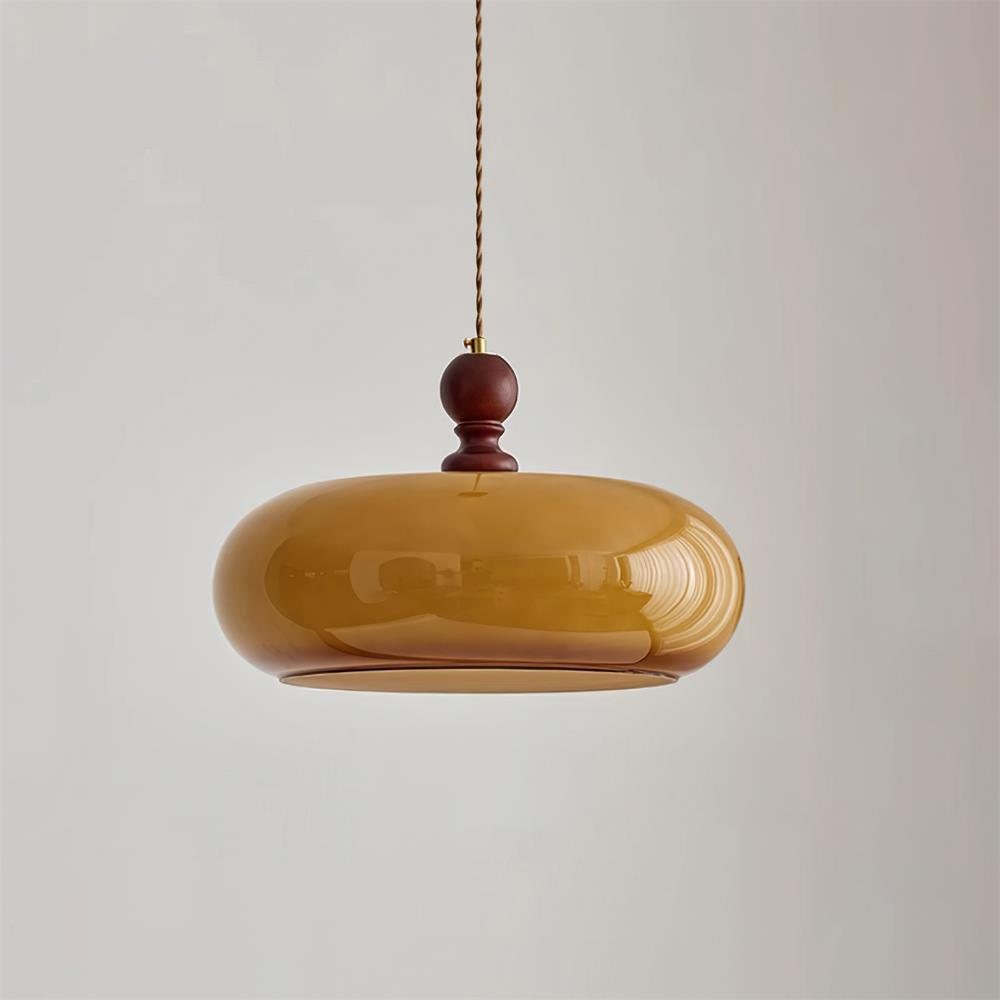 Valnord | Noordse Gebogen Amber Glazen Hanglamp