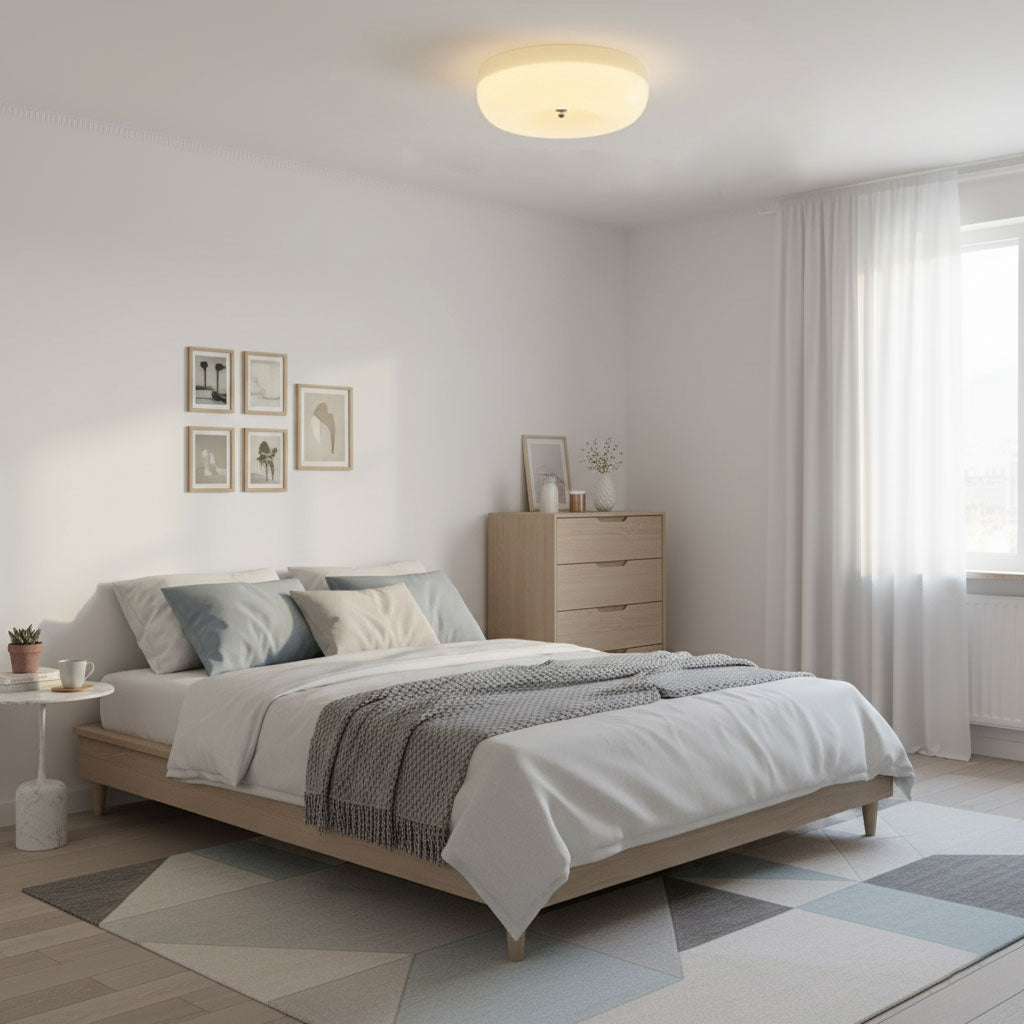 Belvonte | Ronde matglazen opbouw plafondlamp