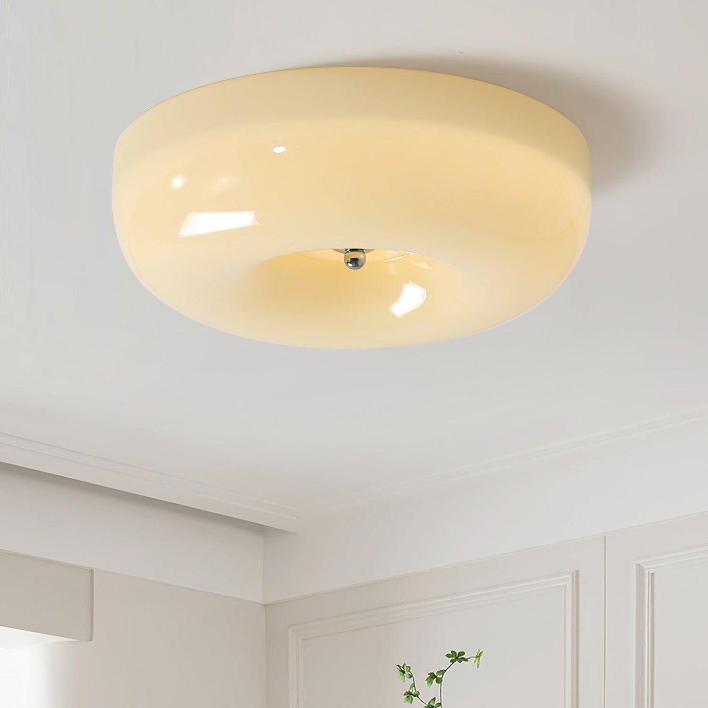 Belvonte | Ronde matglazen opbouw plafondlamp