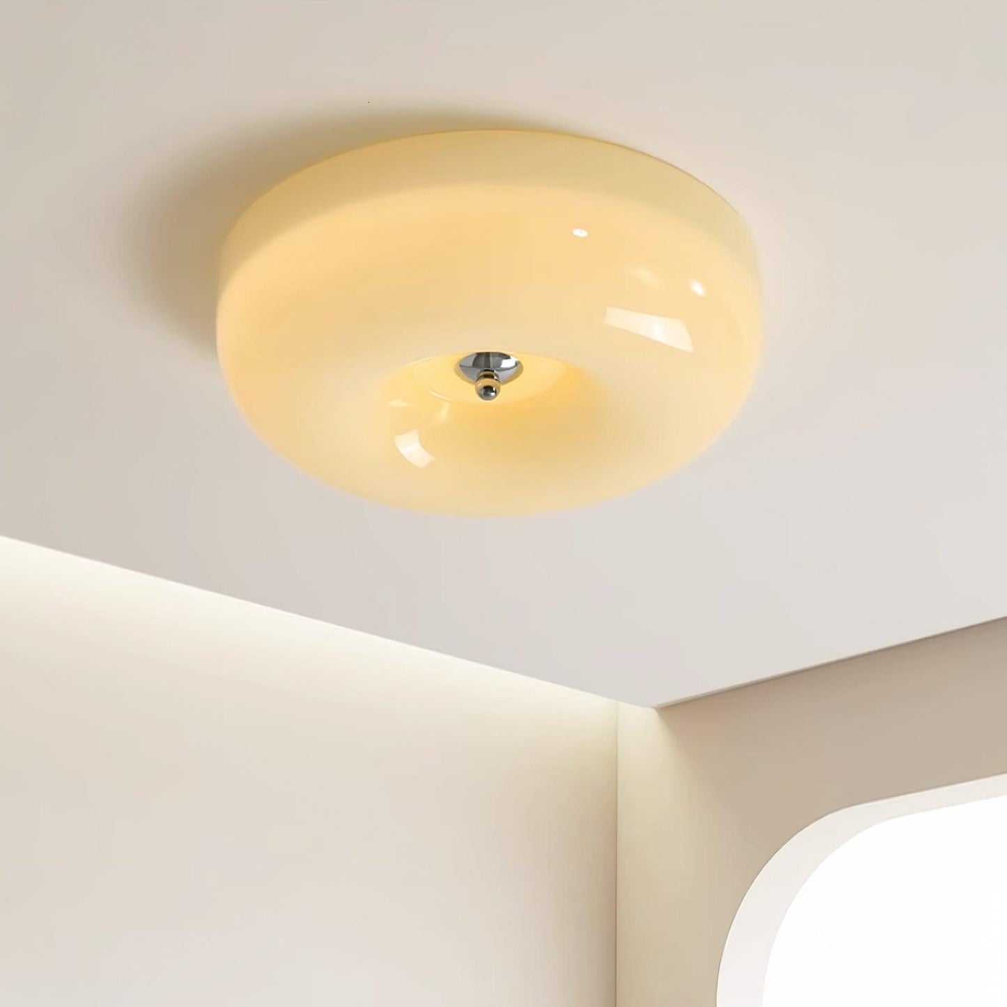 Belvonte | Ronde matglazen opbouw plafondlamp
