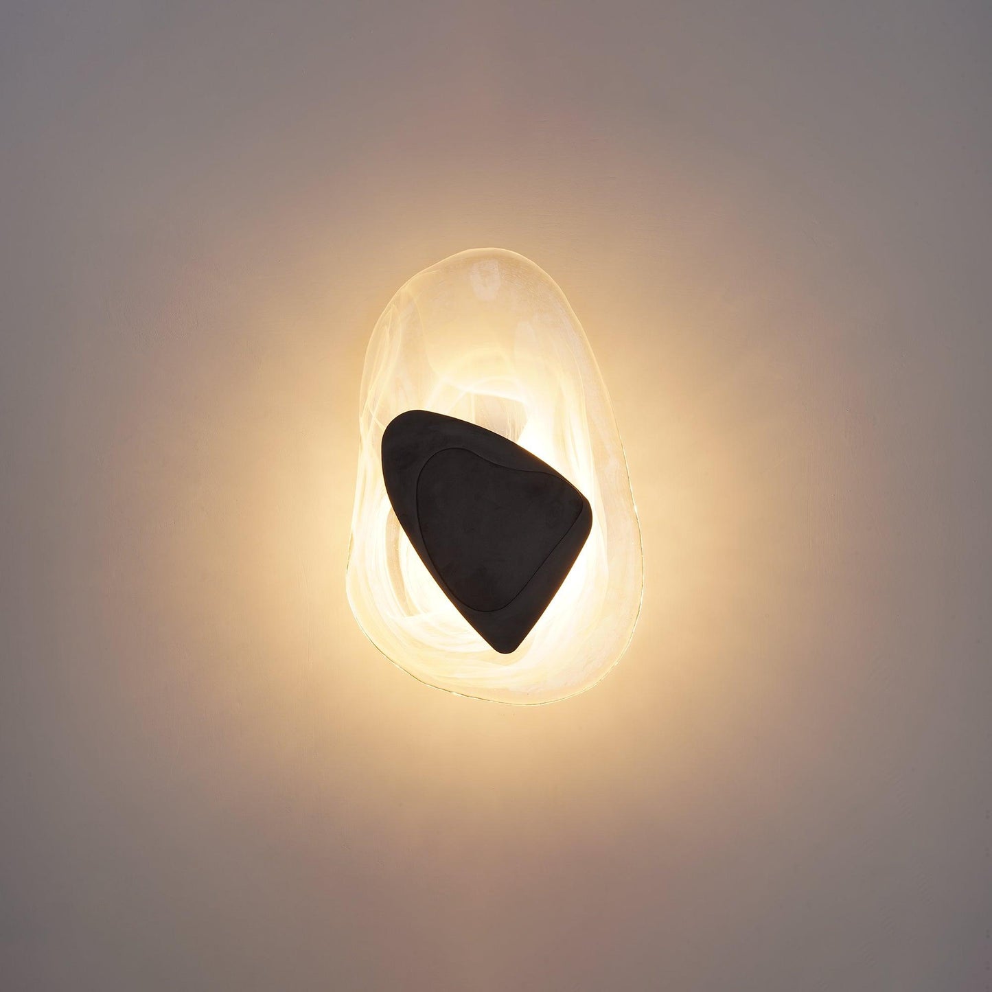 Zoryathen | Doorschijnende glazen geribbelde wandlamp