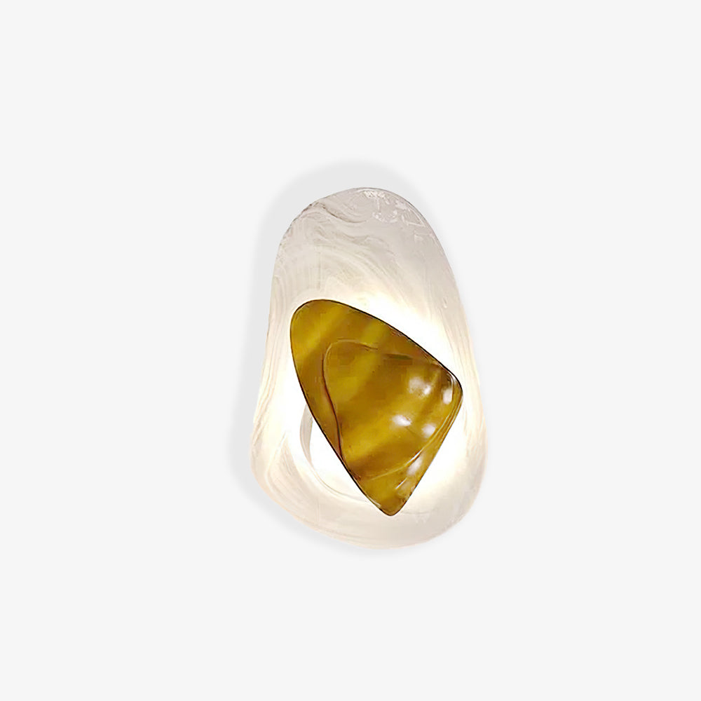 Zoryathen | Doorschijnende glazen geribbelde wandlamp