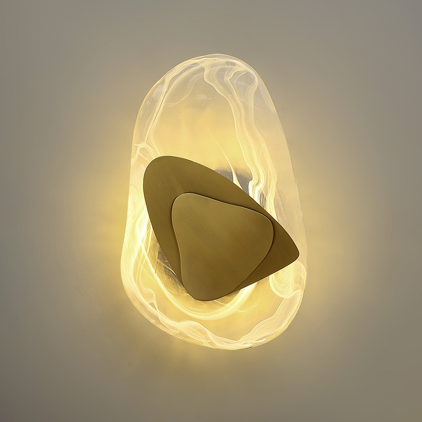 Zoryathen | Doorschijnende glazen geribbelde wandlamp