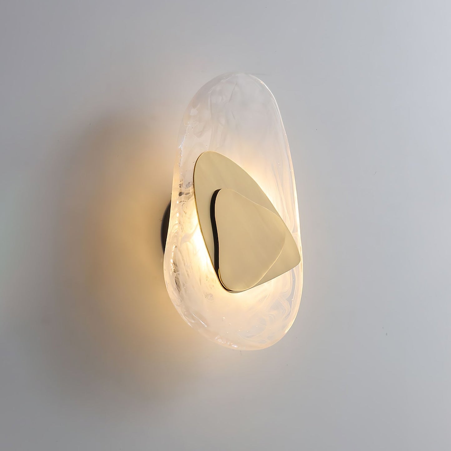 Zoryathen | Doorschijnende glazen geribbelde wandlamp
