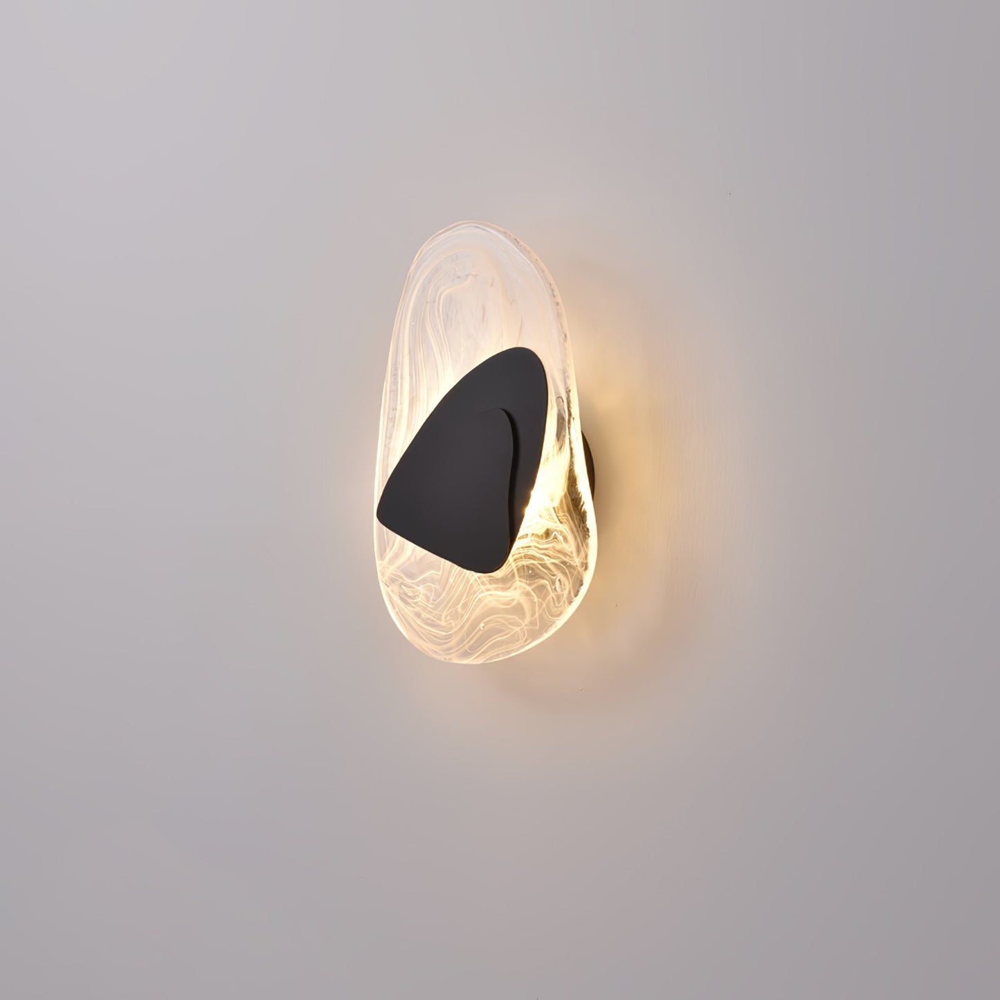 Zoryathen | Doorschijnende glazen geribbelde wandlamp