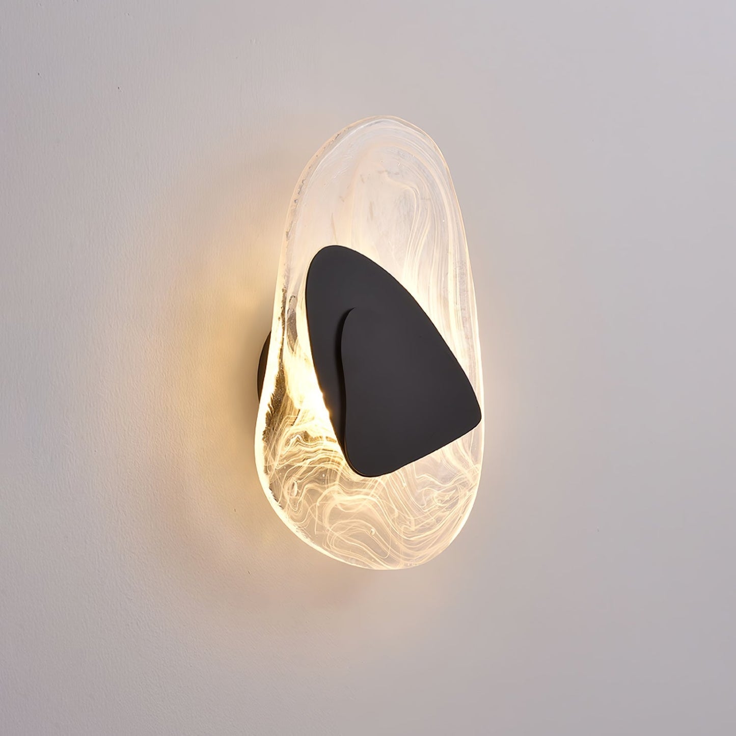 Zoryathen | Doorschijnende glazen geribbelde wandlamp