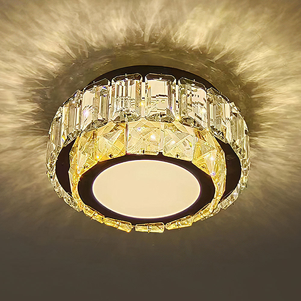 Crysta | Luxe Ronde Kristallen Flush Mount Plafondlamp