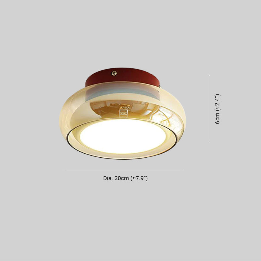 Mora | Luxe Cognac Glazen Flush Mount Plafondlamp