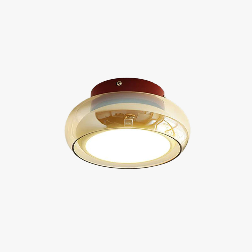 Mora | Luxe Cognac Glazen Flush Mount Plafondlamp