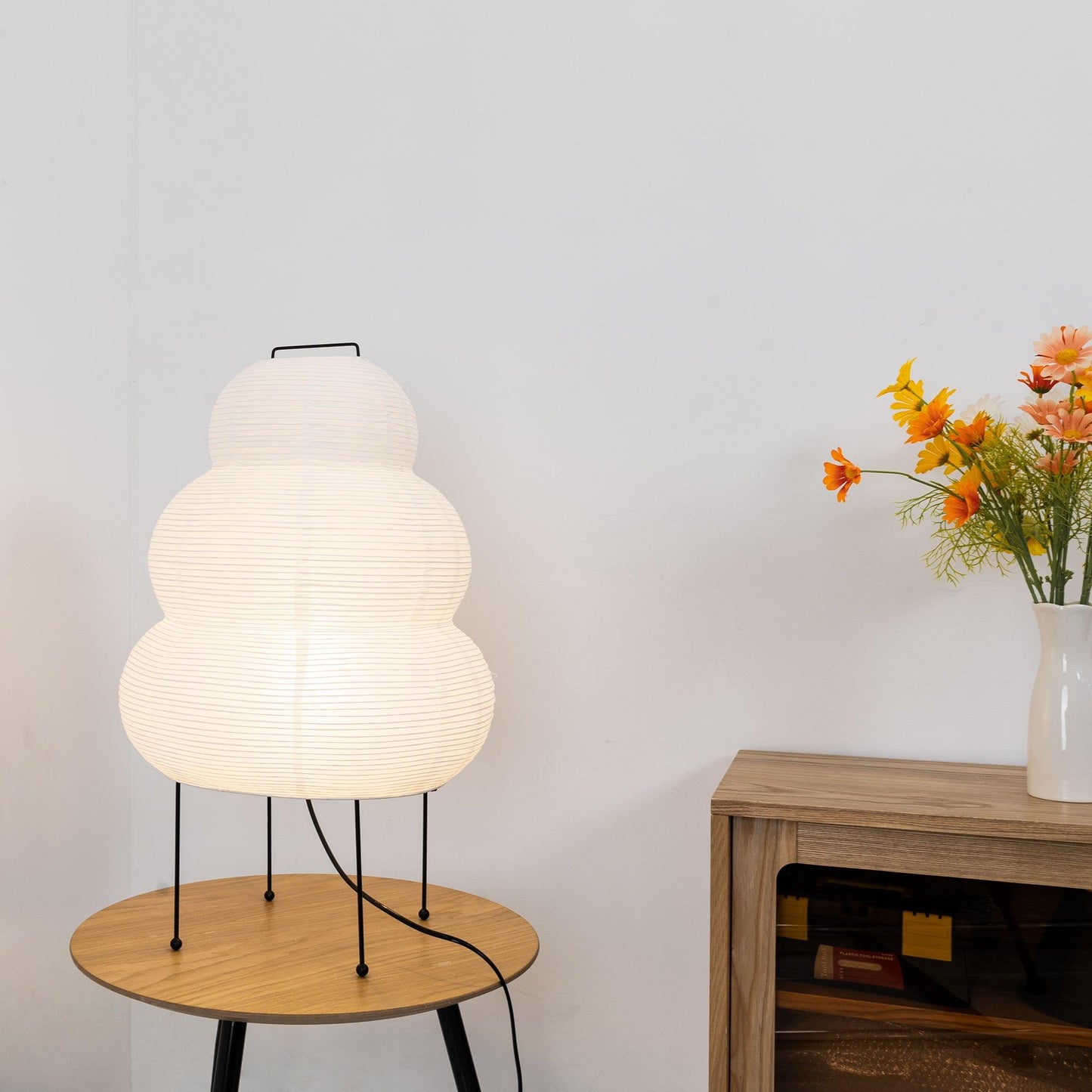 Kryntaleo | Japanse Geribbelde Bamboe Silhouet Oosterse Accent Tafellamp