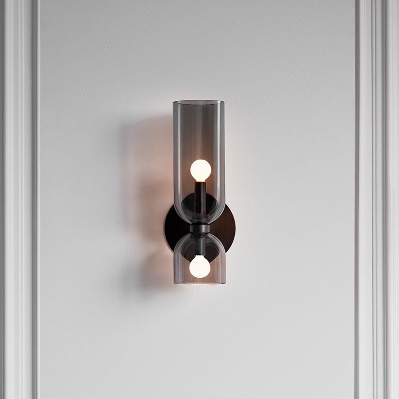 Vaelora | Cilindrische Geprofileerde Glazen Verticale Kolom Wandlamp