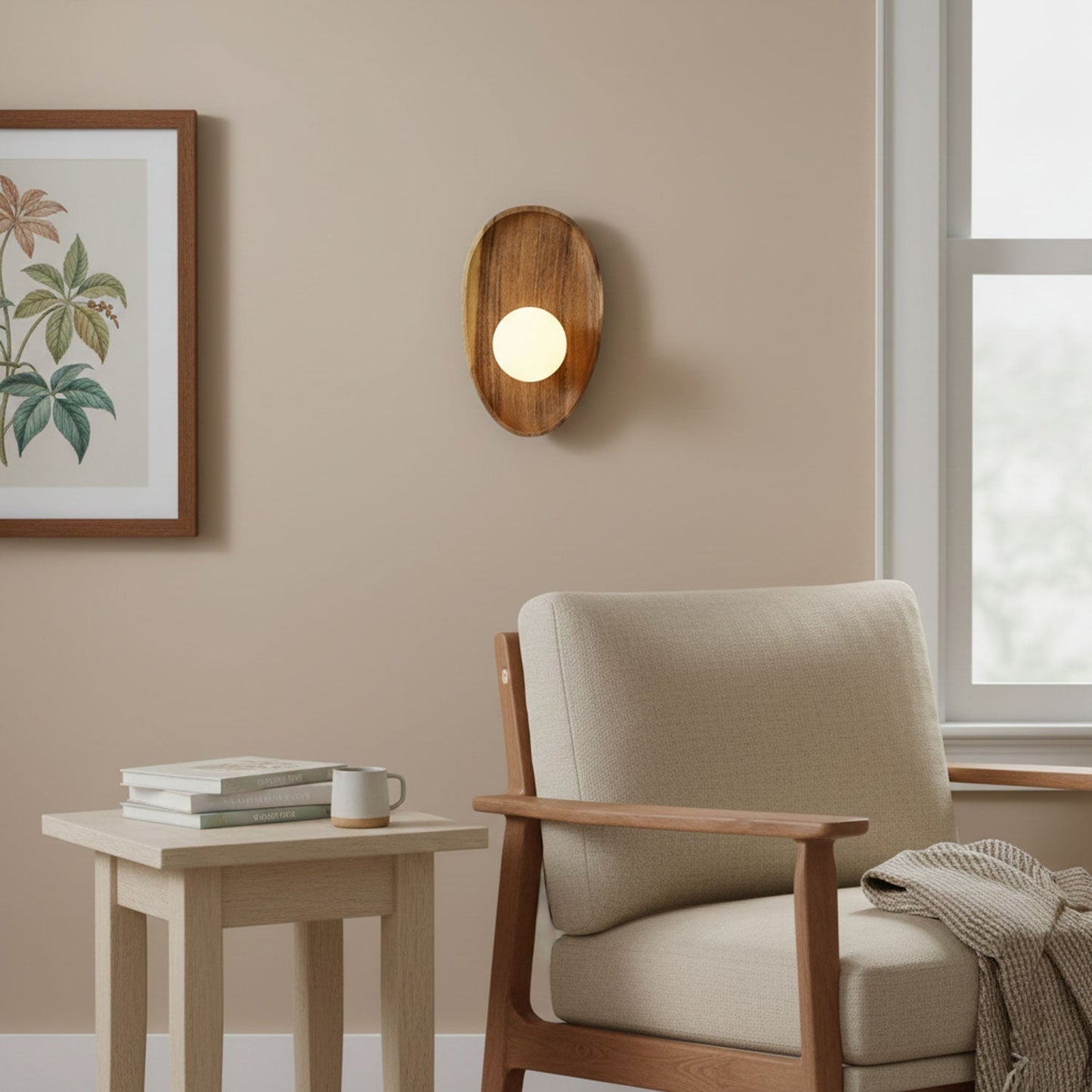 Merivane | Organische textuur glazen houten wandlamp