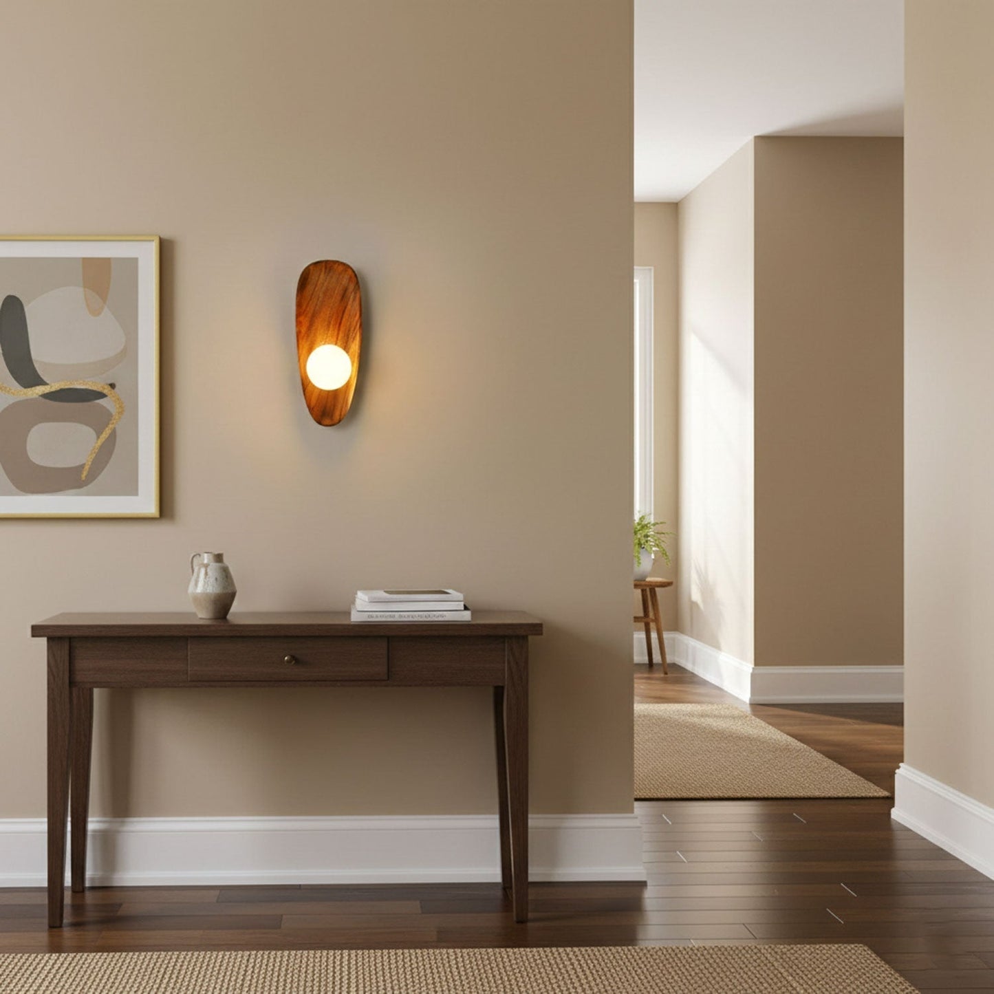 Merivane | Organische textuur glazen houten wandlamp