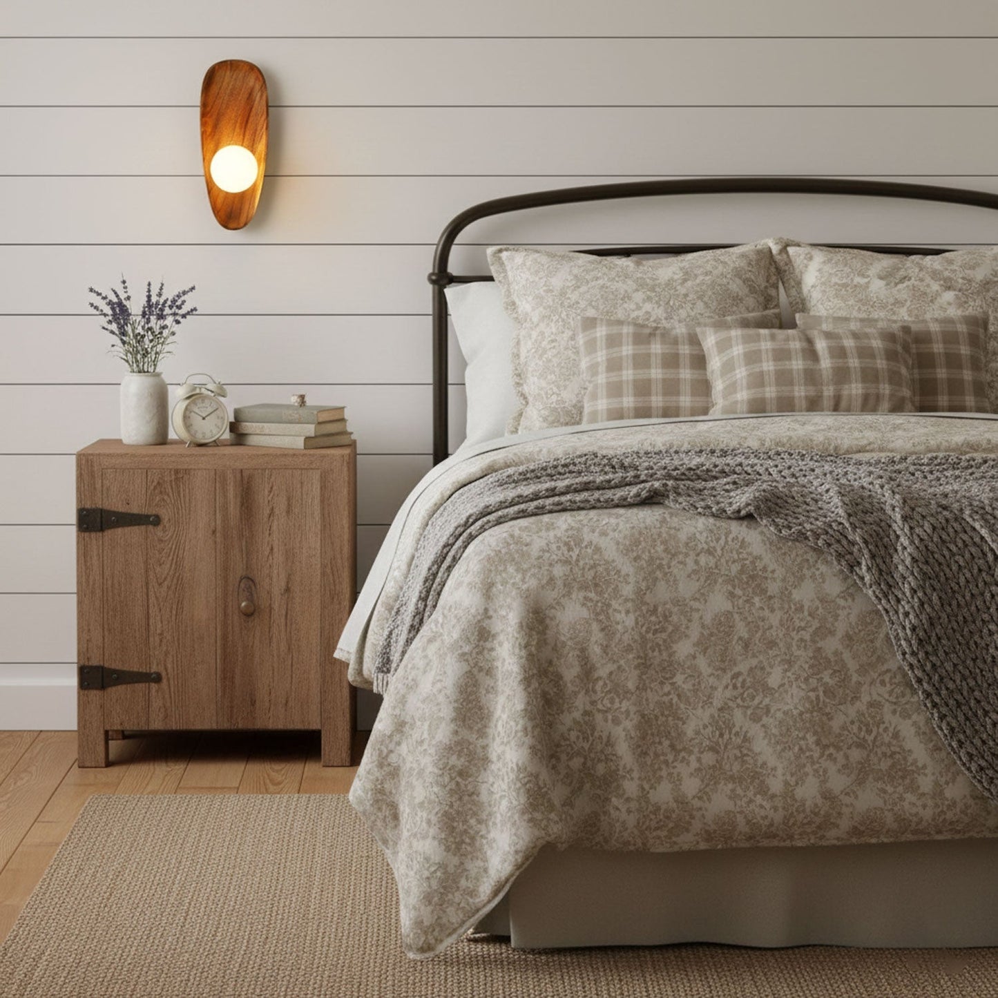 Merivane | Organische textuur glazen houten wandlamp