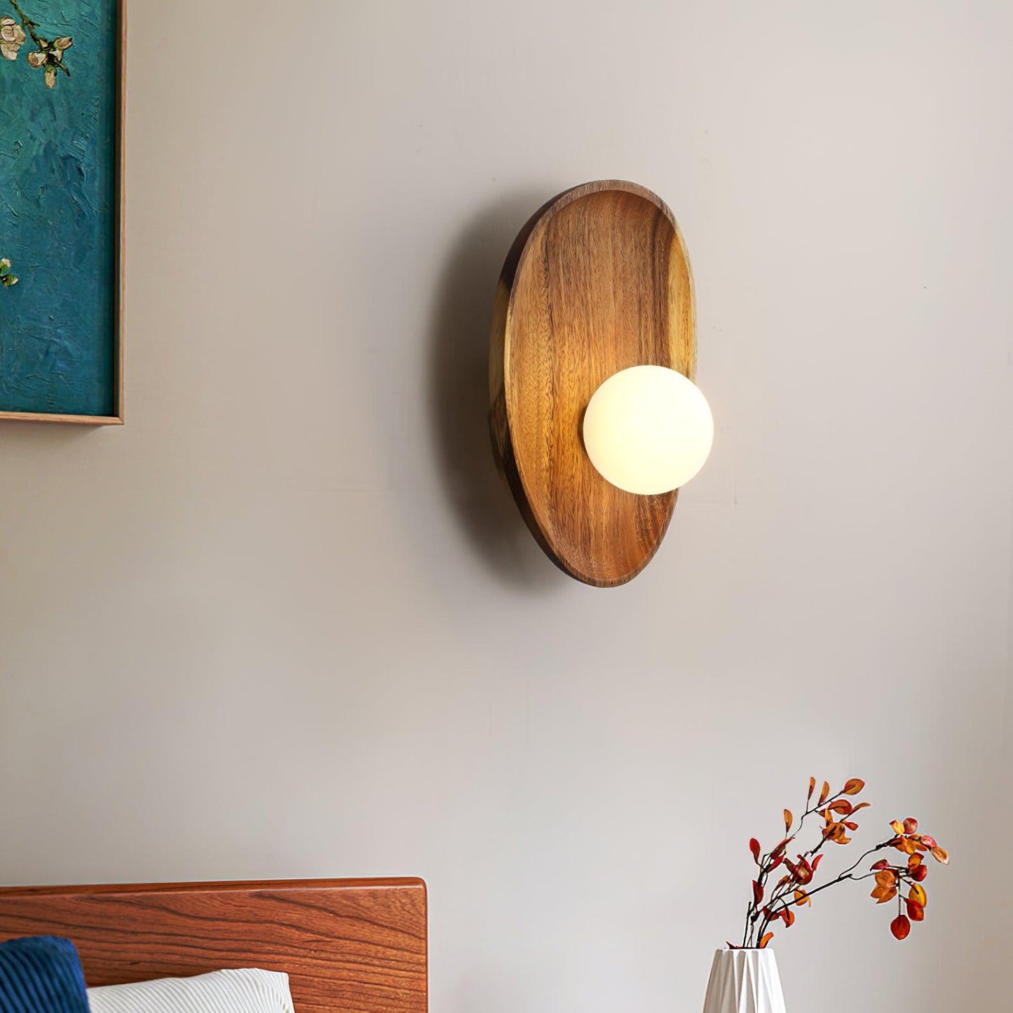 Merivane | Organische textuur glazen houten wandlamp